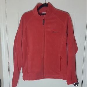 Columbia Fleece Peach Pink Zip Up Large